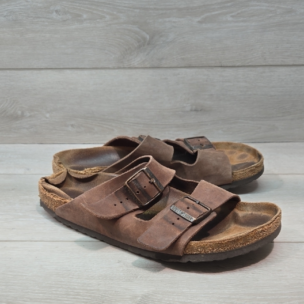 Birkenstock Mens Arizona Suede Sandals with Buckle Straps Shoes Sz 44/11 Regula
